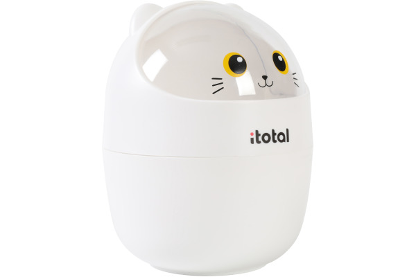I-TOTAL Mini-Mülleimer 16x12cm XL2702 White Cat