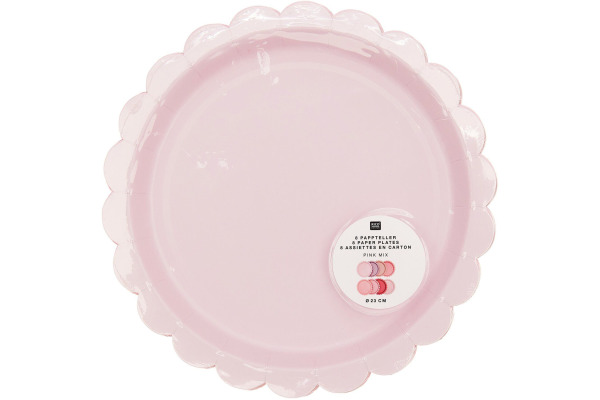 RICO DESI Pappteller 23cm 401000 Rosa Mix 8 Stück