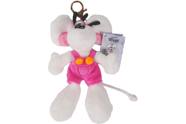 DIDDL Plüsch-Schlüsselanhänger 15cm 23471 in rosa Latzhose