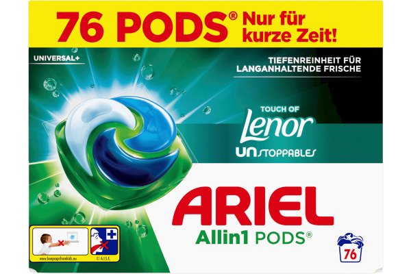ARIEL Wäsche-Pods Allin1 972035 Touch of Unstoppables 76 Pods