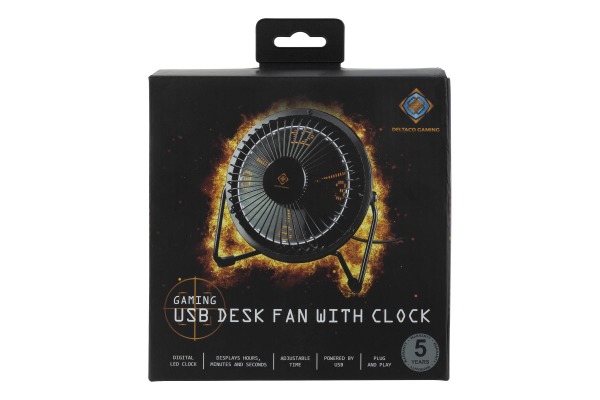 DELTACO USB LED Table Fan watch GAM054 Black