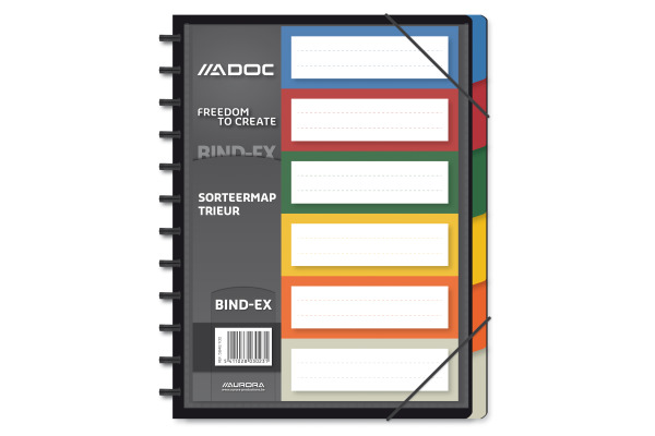 ADOC Fächermappe A4 5848.100 schwarz 6 Fächer