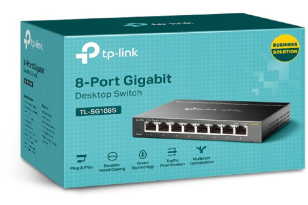 TP-LINK 8-Port Gigabit Desktop Switch TLSG108S Desktop Steel Case