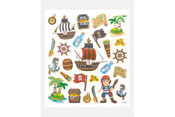 FOLIA Charming-Sticker 18202 Pirates 2 Blatt/45 Stück