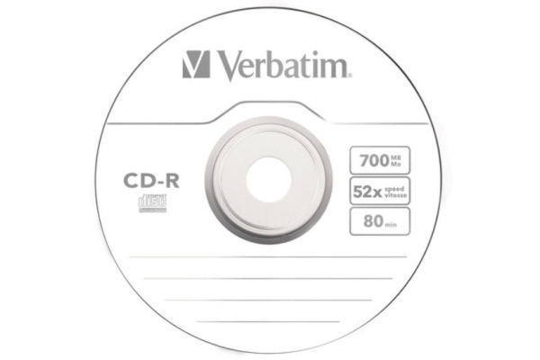 VERBATIM CD-R Spindle 80MIN/700MB 43411 52x extra Protection 100 Pcs