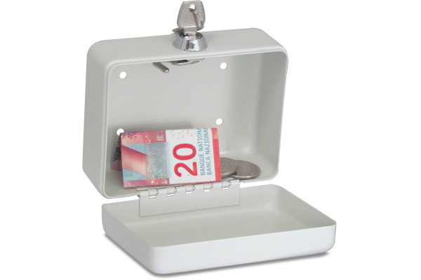 RIEFFEL Geldkassette A15471 12,5x6x9,5cm grauweiss