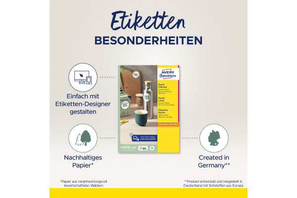 AVERY ZW. Universal-Etiketten 40mm L3415-10 L3415-10 weiss 240 St./10 Bl.