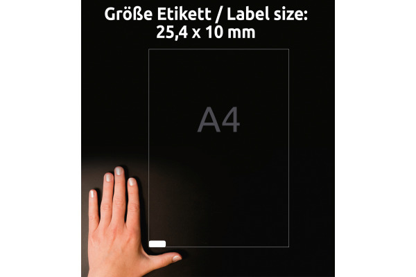 AVERY ZW. Universal-Etiketten 25.4x10mm L4731REV weiss 5670 Stk./25 + 5 Blatt