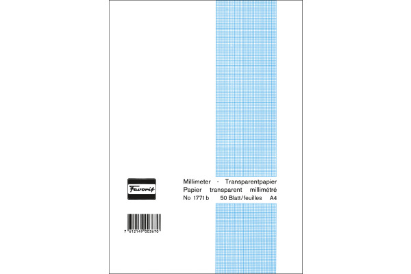 FAVORIT Block A4 1771 B transparent 65g 50 Blatt