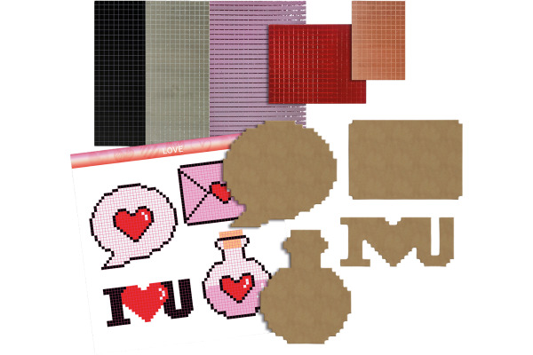 ALADINE Pixel Art Set Love 85627 Spiegel-Mosaik 4 Stück