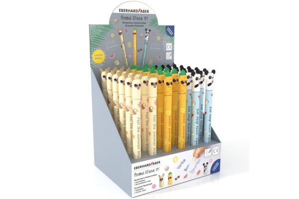 EBERHARD Gelschreiber Erase It Display 560110 Sommer Edition, ass. 36 Stück