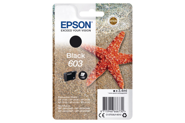 EPSON Tintenpatrone 603 schwarz T03U14010 XP-2100 150 Seiten