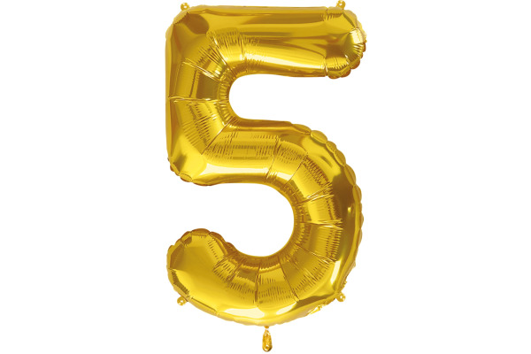 I AM CREA Folienballon Zahl 5 85cm 1000-1050 gold