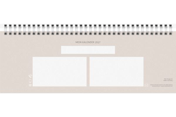 RIDOIDE Pultkalender Design Line 2027 703631103 1W/2S Greeny DE 29.7x10.5cm
