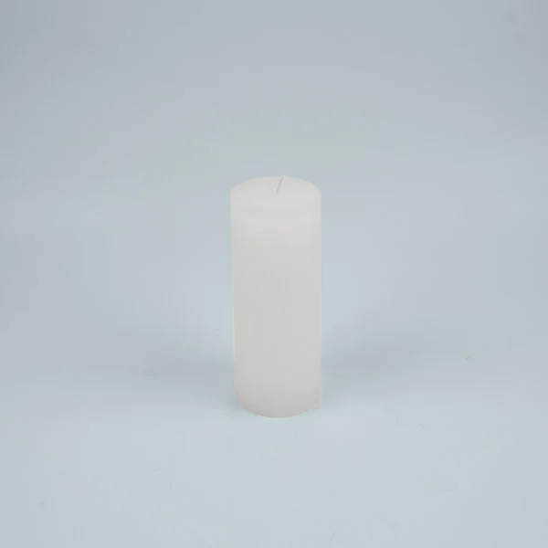 Zylinderkerze 6.8x18cm Raureif Weiss - Unifarben Durchgefärbte Kerzen aus 100% Paraffin