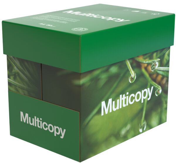 Kopierpapier Multicopy A4 80g, weiss matt geriest 500 Blatt (Box 2'500 Bl./Bg.)