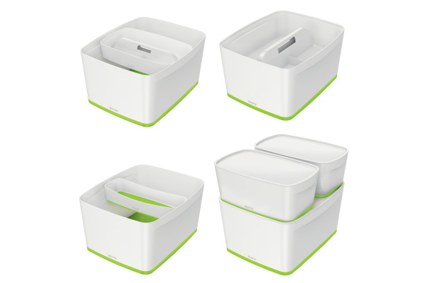 LEITZ MyBox Gross, mit Deckel 18l 52161054 weiss/grün