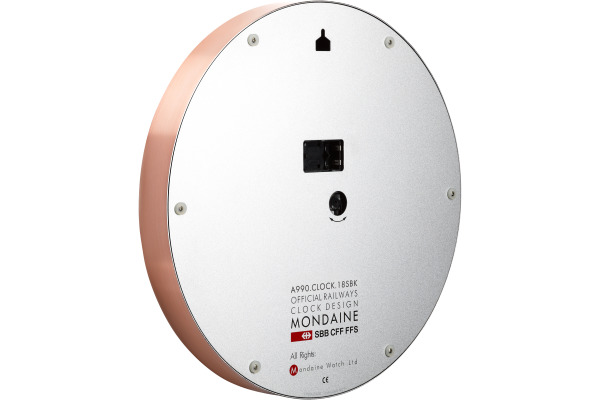 MONDAINE Wanduhr 250mm A990.18SB weiss/rosegold