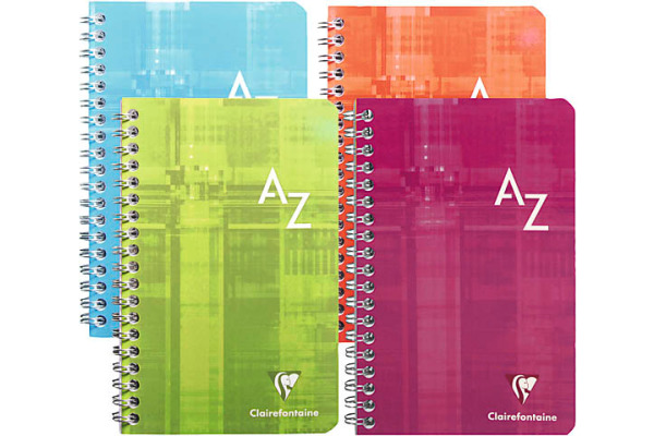CLAIREFON Spiralheft ass. 11x17cm 68699 5mm, A-Z 50 Blatt