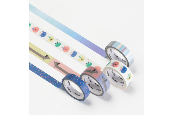 FOLIA Washi Tape Set Party Animal 26456 Hotfoil 4 Stück