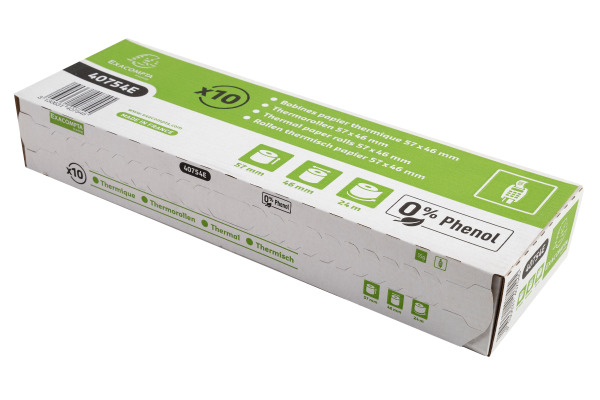 EXACOMPTA Rolle Thermo Papier 10 Stk. 40754E 57x46mmx24m für Kasse