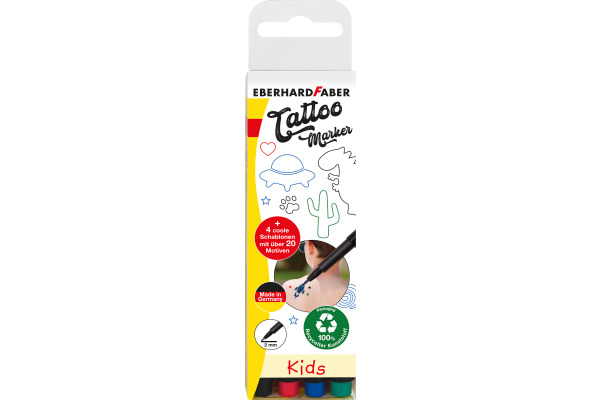 EBERHARD Tattoostifte Set 559504 Kids, 4 Farben