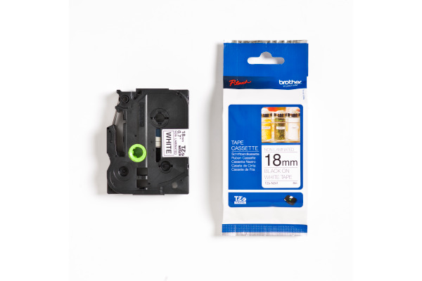PTOUCH Band,nicht lam. schwarz/weiss TZe-N241 PT-300 18 mm
