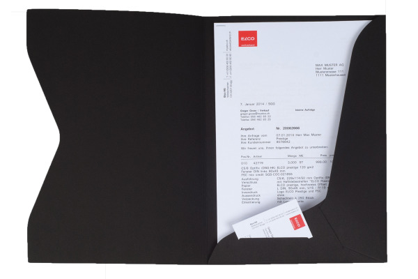 ELCO Offertmappe Prestige A4 29450.11 schwarz, 270gm2 10 Stk.