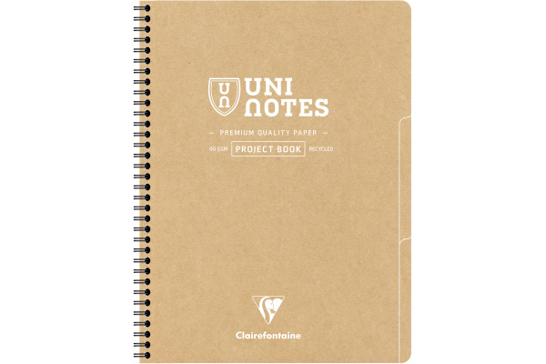 CLAIREFON Collegeblock Uni Notes A4+ 9862C braun, kariert 80 Blatt