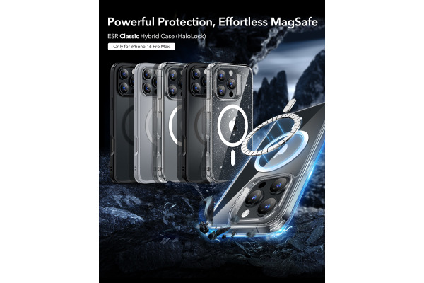 ESR Classic Hybrid Case MagSafe 1A77003 iPhone 16 ProMax ClearBlack