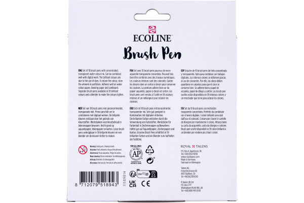 TALENS Ecoline Brush Pen Set 11509814 ass. Botanic 10 Stück