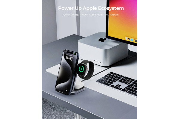 AUKEY MagFusionZ 3-IN-1 foldable LC-MC312P Wirel.Charger 25W Qi2.2,Bl..