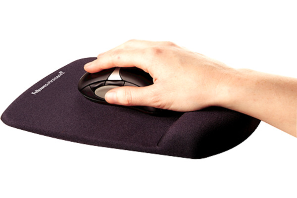 FELLOWES Mausmatte Plushtouch 9252003 schwarz,mit Handgelenkauflage