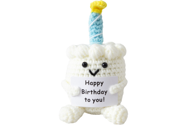 I AM CREA Positive Cake 12.5cm 1000-1856 Happy Birthday, weiss