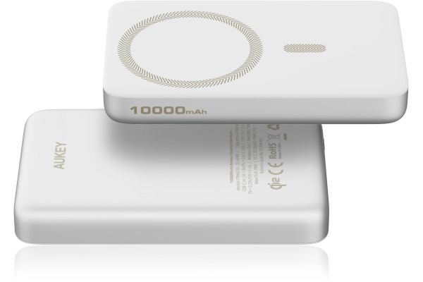 AUKEY MagFusion Slim 10000mAh PB-MS08 S Powerbank Qi2 Wireless,White