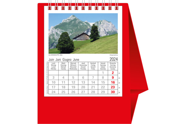 NOVOS Tischkalender Helvetia 2027 501012 1M/1S rot ML 11.5x14cm