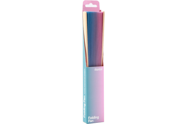 I-TOTAL Handfächer Ombre 23cm XL3164A blau, pink