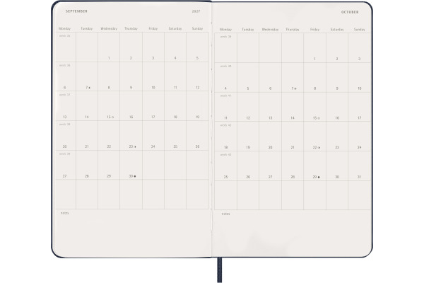 MOLESKINE Agenda Classic Large 2027 DHB2012DC 1T/1S saphir HC 13x21cm
