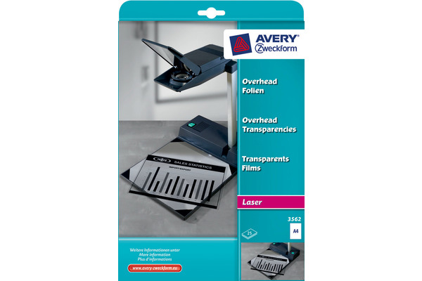 AVERY ZW. Overhead-Folie A4 3562 0.10mm Laser 25 Blatt