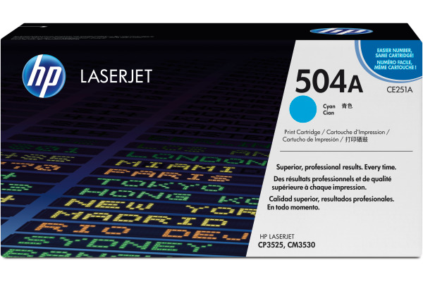 HP Toner-Modul 504A cyan CE251A Color LaserJet CP3525 7000 S.