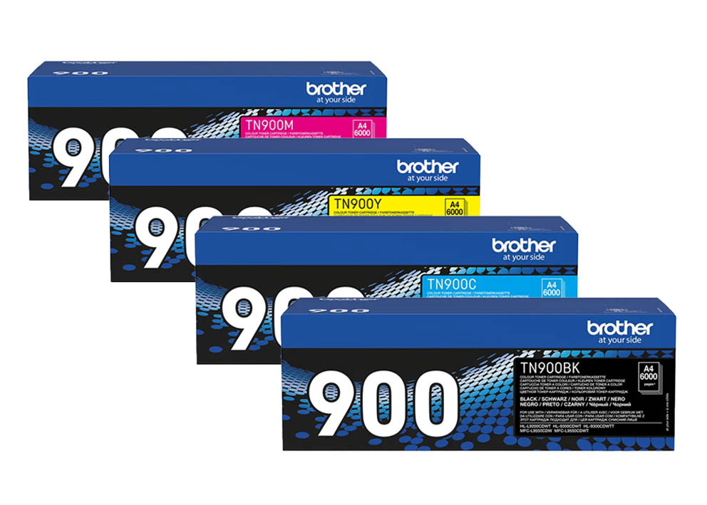 Original Brother Toner SET TN900/TN-900 Multipack / Set mit allen vier Farben