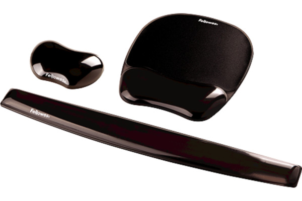 FELLOWES Handgelenkauflage Crystals 9112201 schwarz, für Tastatur, Gel