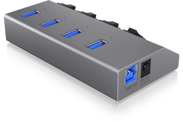 ICY BOX 4 Port Hub & Charger USB 3.0 IBHUB1405 Aluminium