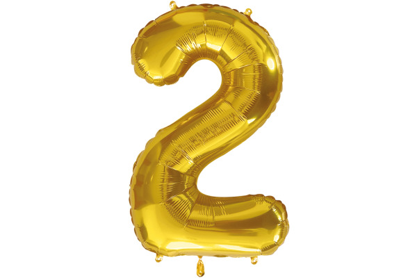 I AM CREA Folienballon Zahl 2 85cm 1000-1047 gold