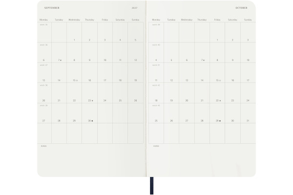 MOLESKINE Wochen-Notizkalender 26/27 DSB2018WN 18M liniert SC saphir 13x21cm