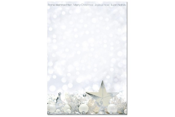 SIGEL Design Paper DP013/W White Stars 90g,25 Stück