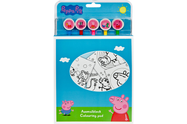 UNDERCOV Ausmalblock m. 5 Buntstiften PIGP1300 Peppa Pig