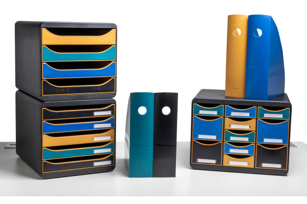 EXACOMPTA Stehsammler NEO DECO A4+ 18228D Mag Cube, blaugrün