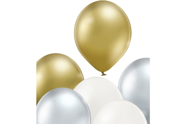 I AM CREA Ballons Metallic Mix 27cm 1000-1058 creme, gold, silber 20 Stück