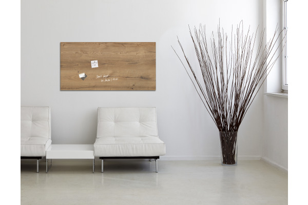SIGEL Glas-Magnetboard GL258 Natural-Wood 910x460x15mm